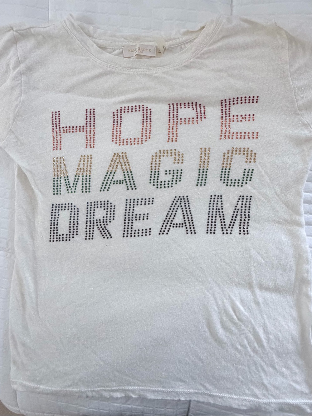 Ramy Brook Hope Magic Dream Rhinestone Graphic T-Shirt White - XS